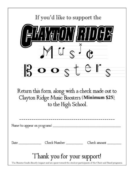 Music Booster Enrollment Form
