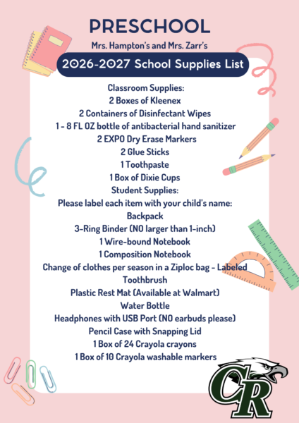 Preschool Supply List
