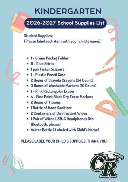 Kindergarten Supply List